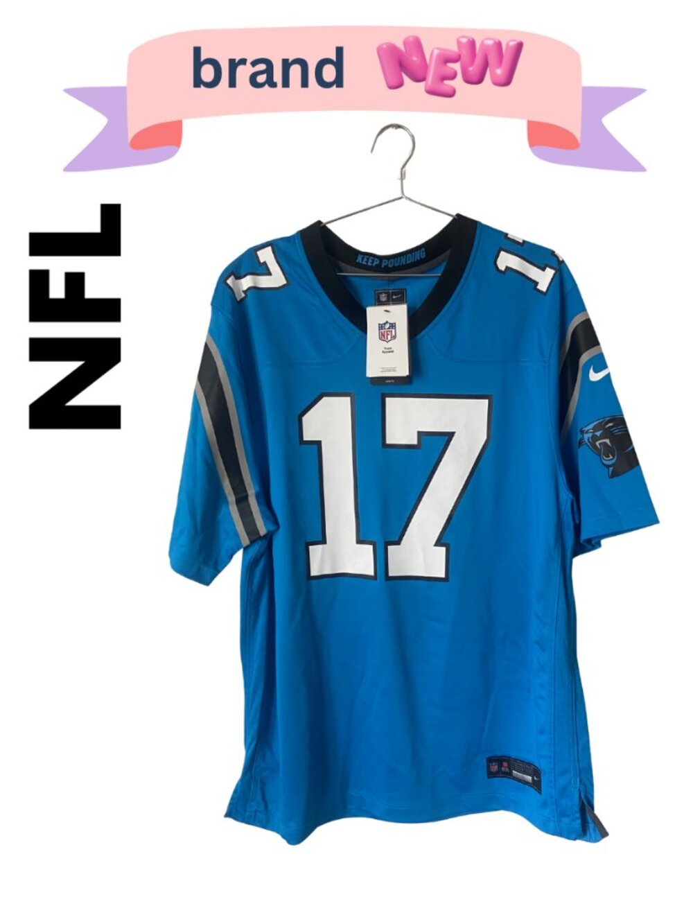 NFL Men's Carolina Panthers Nike Blue Xavier Legette Jersey Size XL New w/Tags